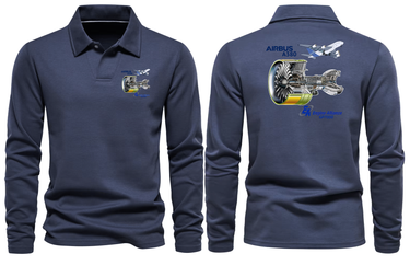 AIRBUS 380 GP7000 LONG SLEEVE POLO